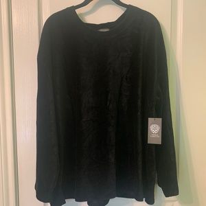 NWT Vince Camuto black velvet top  2X‎
